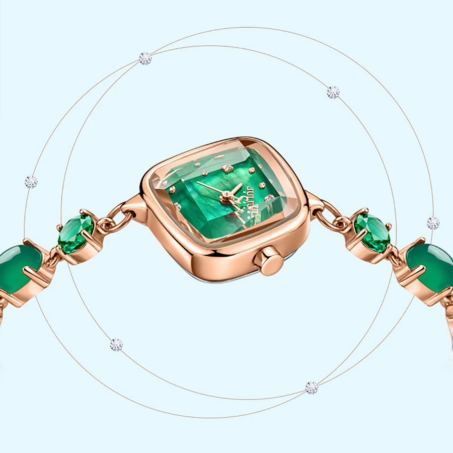Đồng Hồ Nữ JA-1425B Julius Hàn Quốc (Xanh)