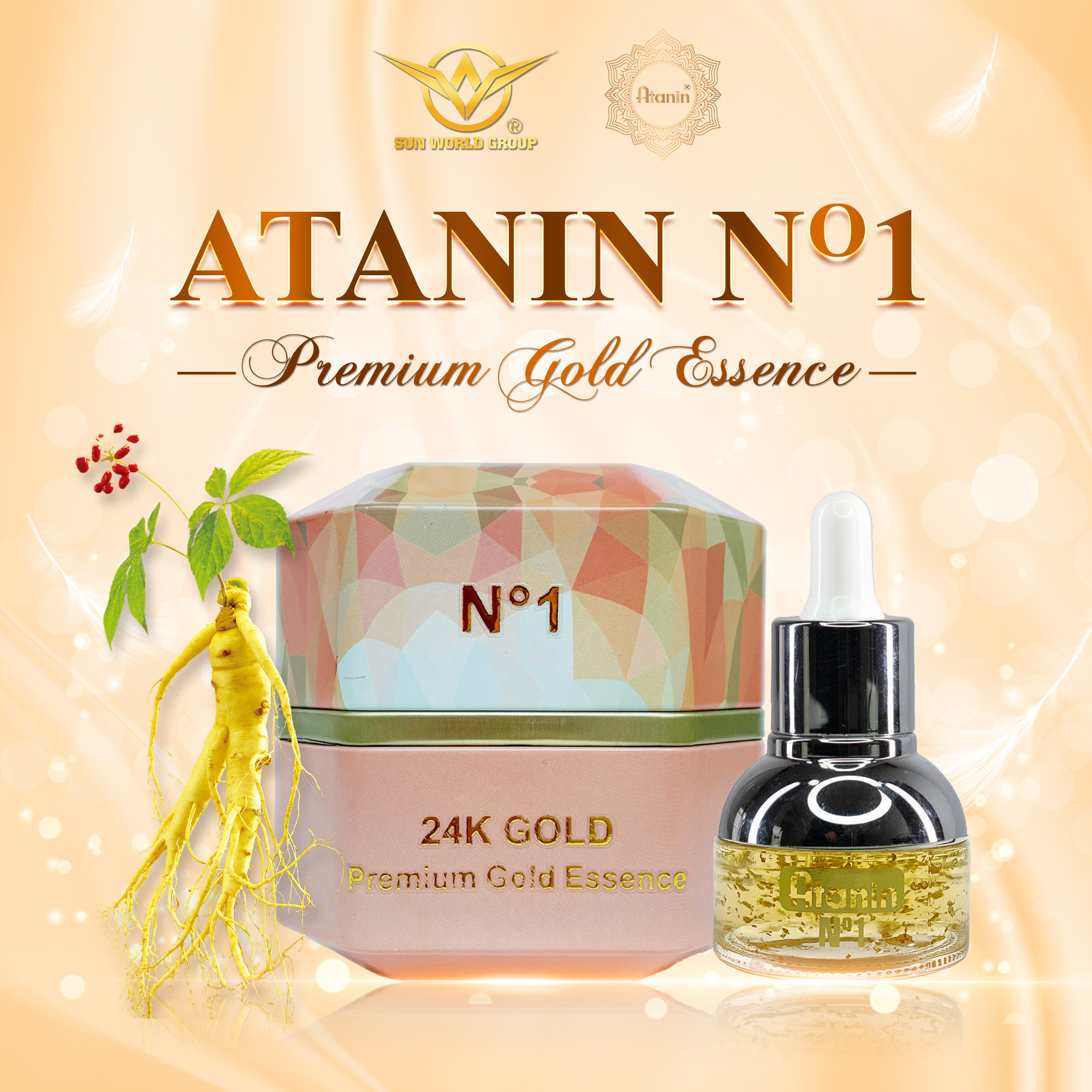 ATANIN N°1 – 24K GOLD – Premium Gold Essence- TÁI TẠO DA – NUÔI DA TỪ GỐC