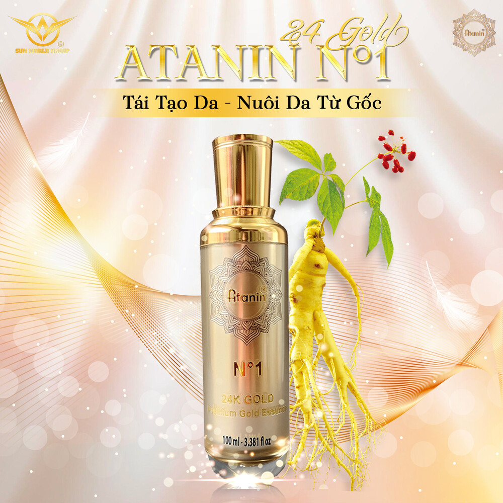 ATANIN N°1  24 GOLD  Premium Gold Essence TÁI TẠO DA – NUÔI DA TỪ GỐC