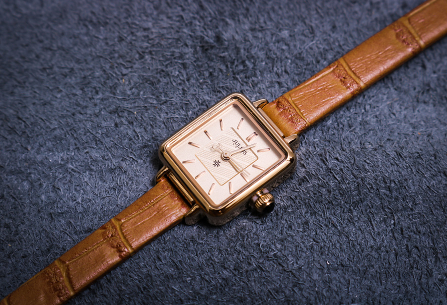 Đồng Hồ Nữ JA-1413A Julius Hàn Quốc Dây Da  (Nâu Nhạt)