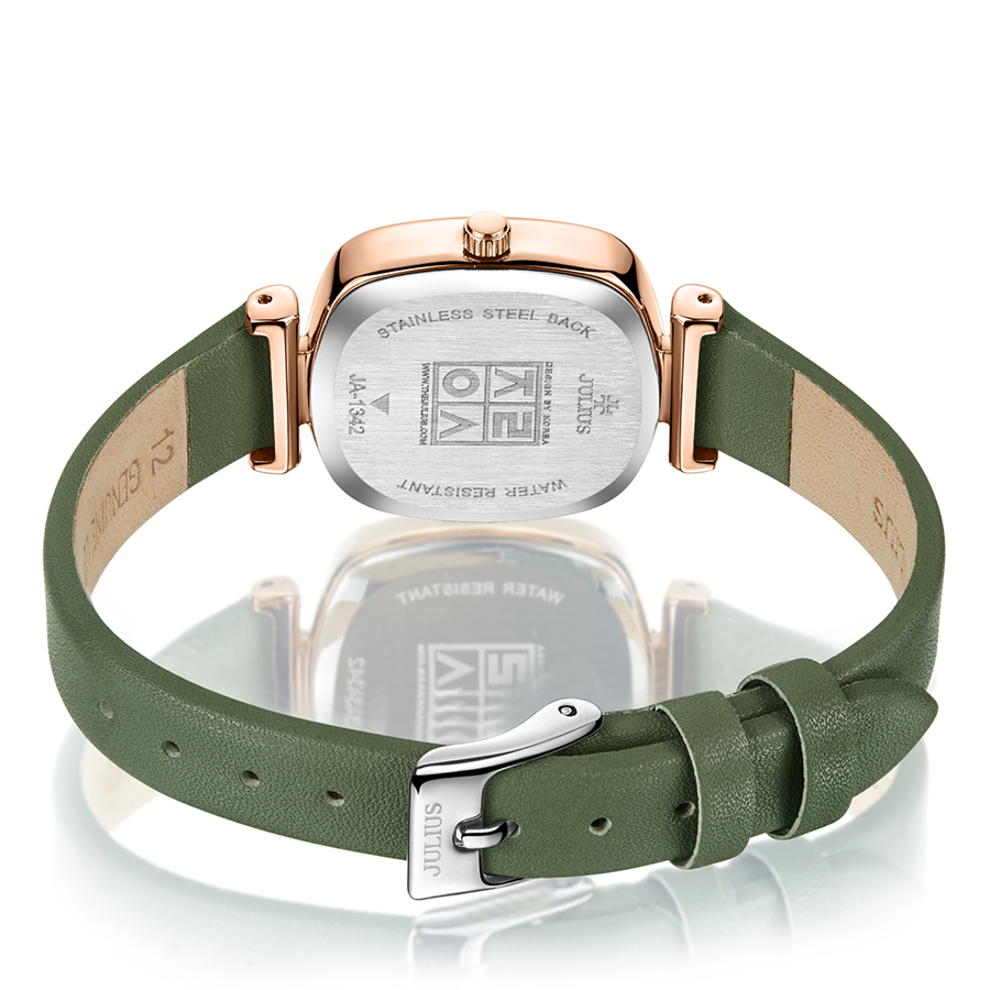 Đồng Hồ Nữ JA-1342B Julius Hàn Quốc Dây Da  (Xanh)