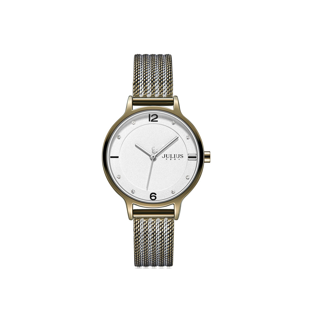 Đồng Hồ Nữ JA-1251D Julius Hàn Quốc Dây Thép (Demi Bạc)