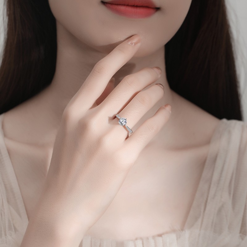 Nhẫn ESME ES290AS Kim Cương Đá Moissanite Bạc 925 Xi Kim 5 lớp (2 MẪU)