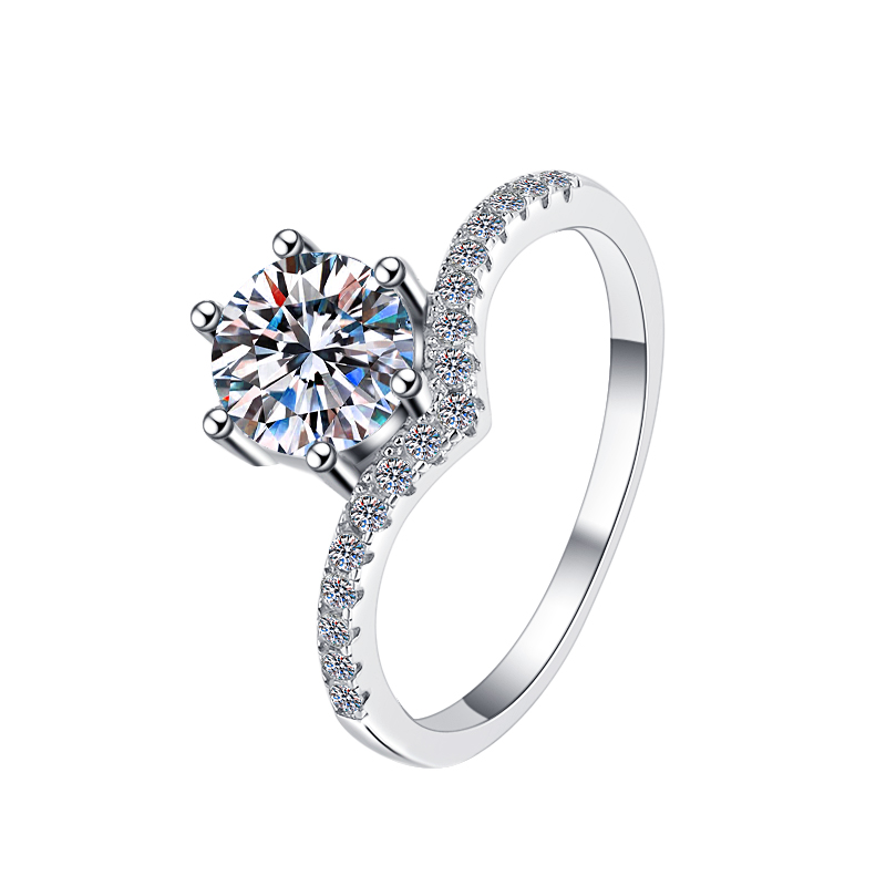 Nhẫn ESME ES290AS Kim Cương Đá Moissanite Bạc 925 Xi Kim 5 lớp (2 MẪU)