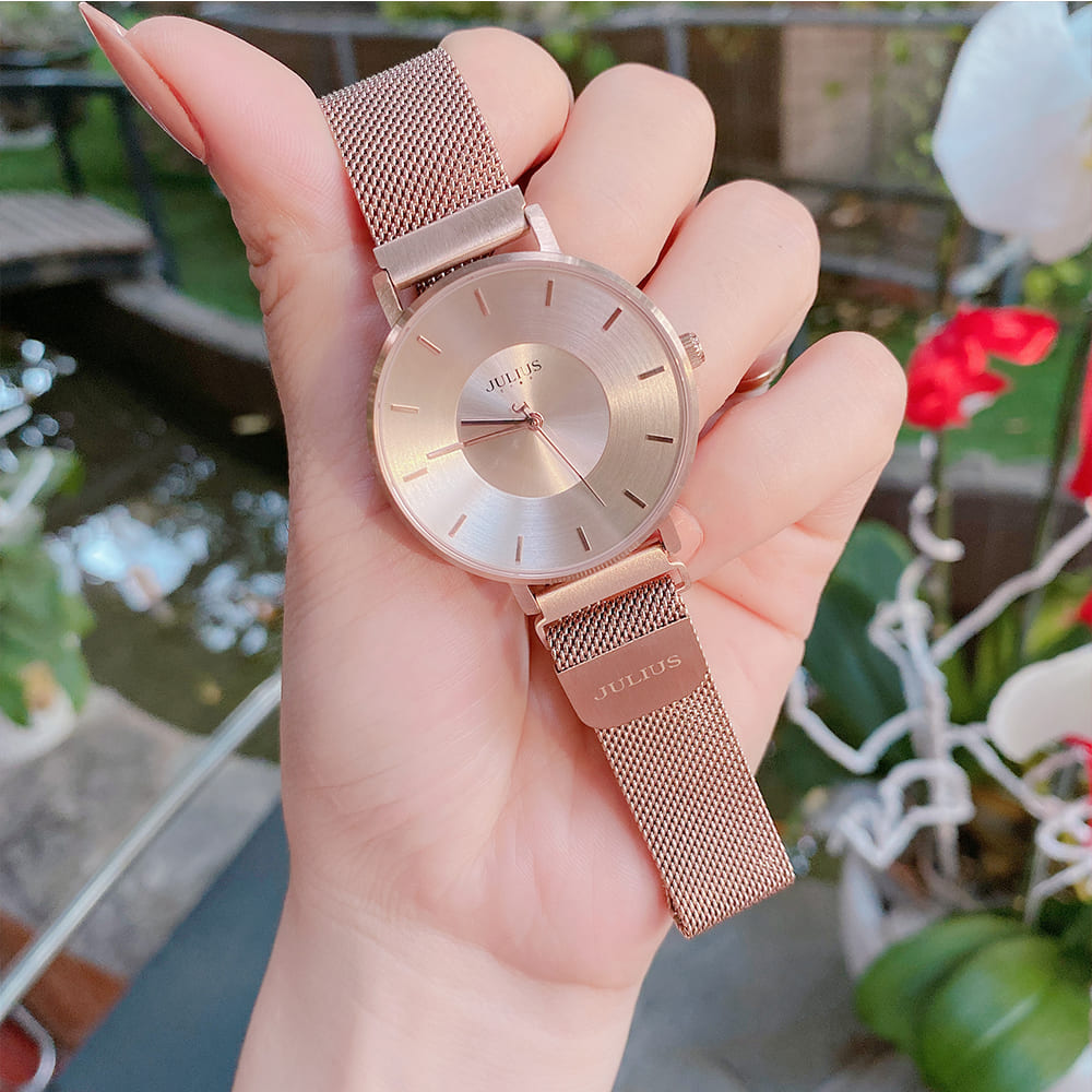 Đồng Hồ Nữ JS-025 Kính Sapphire Julius Star Dây Nam Châm Hàn Quốc (4 Màu)