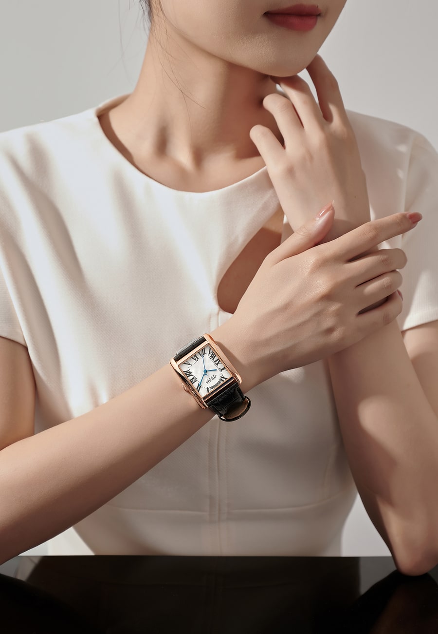 Đồng Hồ Nữ JA-1398D Julius Hàn Quốc Dây Da (Đen)