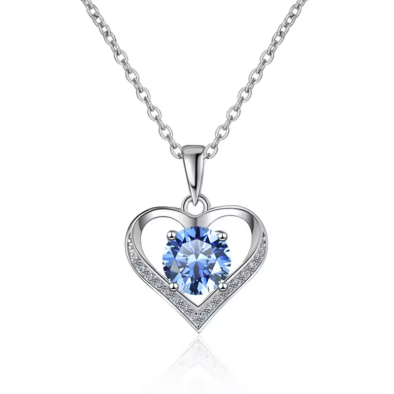 Dây Chuyền ESME ESHK024B Kim Cương Đá Moissanite Bạc 925 Xi Kim 5 lớp