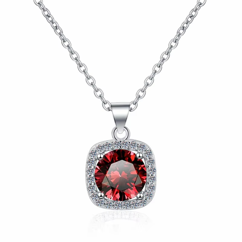 Dây Chuyền ESME ESHK064B Kim Cương Đá Moissanite Bạc 925 Xi Kim 5 lớp