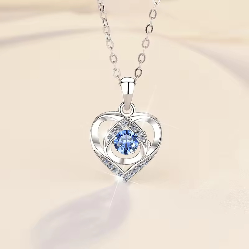 Dây Chuyền ESME ESHK023B Kim Cương Đá Moissanite Bạc 925 Xi Kim 5 lớp