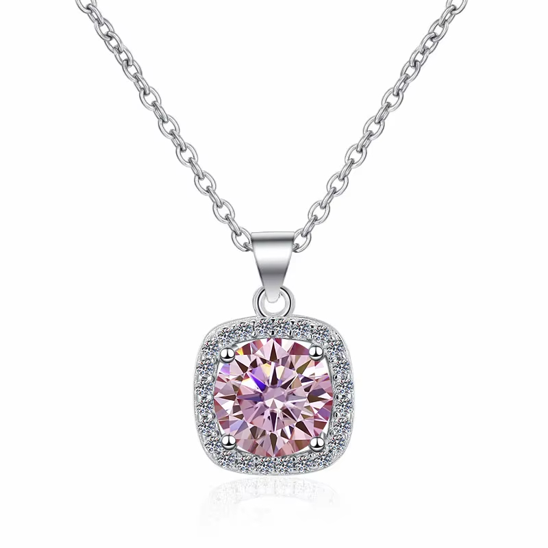 Dây Chuyền ESME ESHK064B Kim Cương Đá Moissanite Bạc 925 Xi Kim 5 lớp