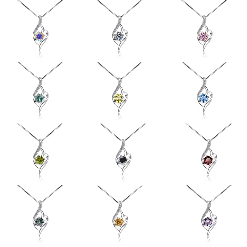 Dây Chuyền ESME ESHK029B Kim Cương Đá Moissanite Bạc 925 Xi Kim 5 lớp