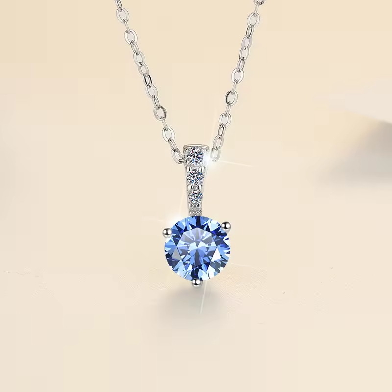 Dây Chuyền ESME ESHK005B Kim Cương Đá Moissanite Bạc 925 Xi Kim 5 lớp