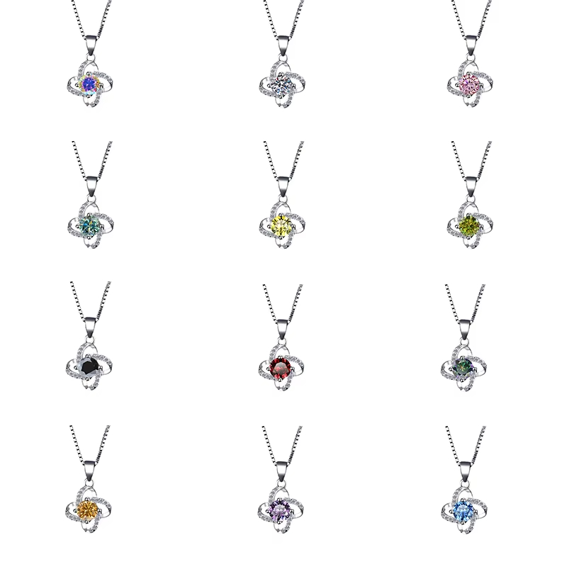 Dây Chuyền ESME ESHK031B Kim Cương Đá Moissanite Bạc 925 Xi Kim 5 lớp