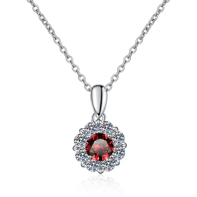 Dây Chuyền ESME ESHK063B Kim Cương Đá Moissanite Bạc 925 Xi Kim 5 lớp