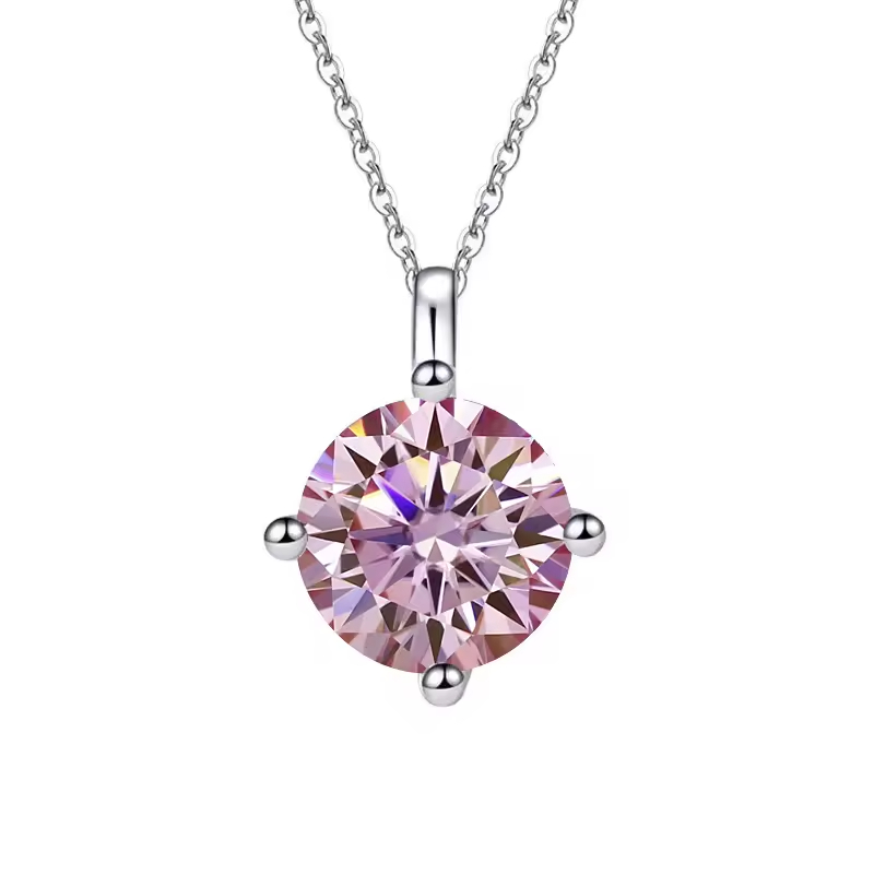 Dây Chuyền ESME ESHK006P Kim Cương Đá Moissanite Bạc 925 Xi Kim 5 lớp
