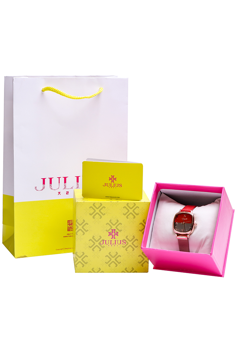 Đồng Hồ Nữ JA-1240C Julius Hàn Quốc Dây Da (Đỏ)