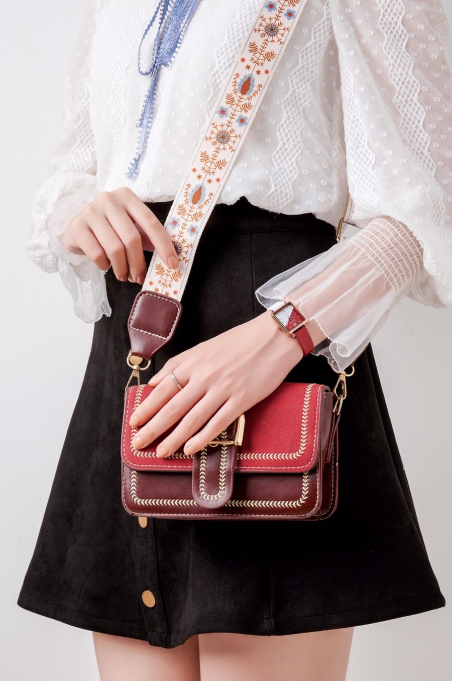 Đồng Hồ Nữ JA-1317A Julius Hàn Quốc (Đỏ)