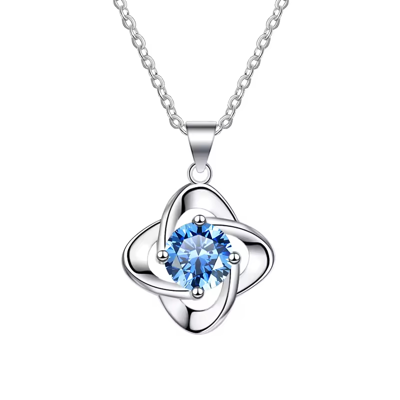 Dây Chuyền ESME ESHK012B Kim Cương Đá Moissanite Bạc 925 Xi Kim 5 lớp