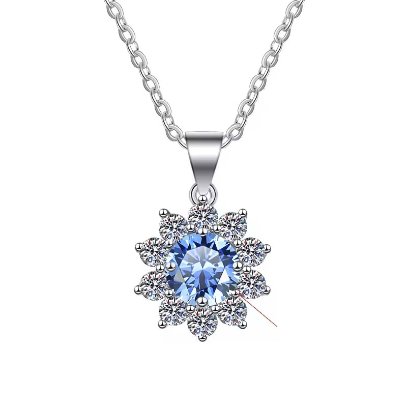 Dây Chuyền ESME ESHK007B Kim Cương Đá Moissanite Bạc 925 Xi Kim 5 lớp