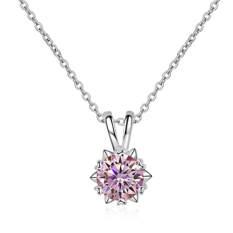 Dây Chuyền ESME ESHK074B Kim Cương Đá Moissanite Bạc 925 Xi Kim 5 lớp