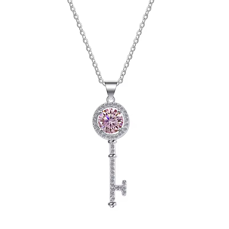 Dây Chuyền ESME ESHK008P Kim Cương Đá Moissanite Bạc 925 Xi Kim 5 lớp