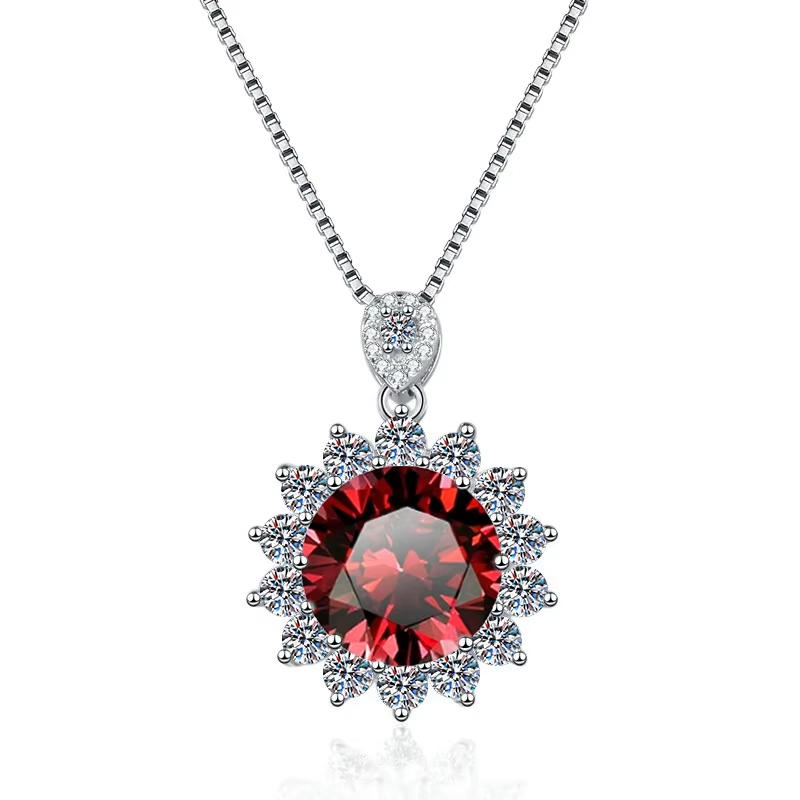 Dây Chuyền ESME ESHK075B Kim Cương Đá Moissanite Bạc 925 Xi Kim 5 lớp