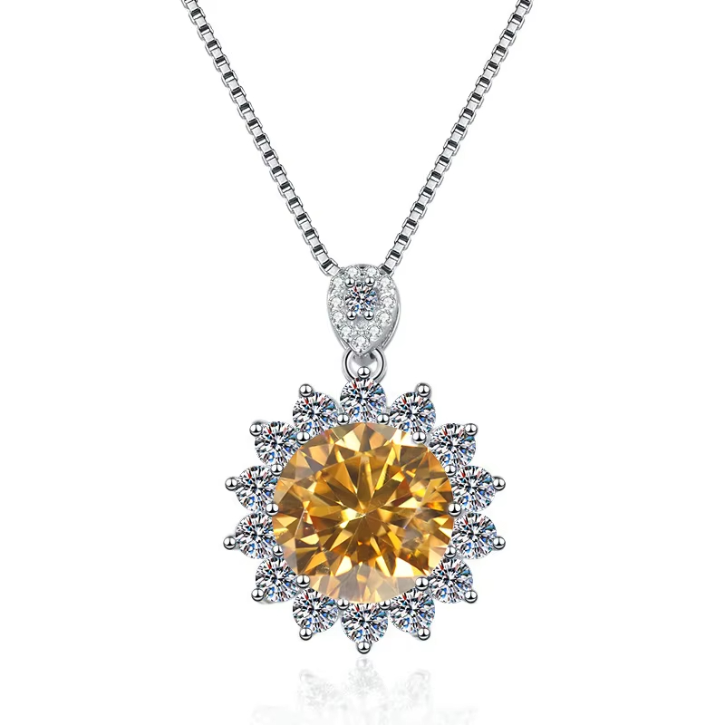 Dây Chuyền ESME ESHK075B Kim Cương Đá Moissanite Bạc 925 Xi Kim 5 lớp