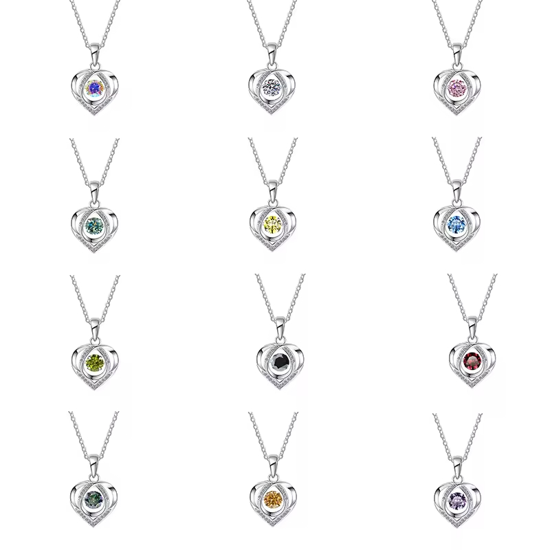 Dây Chuyền ESME ESHK023B Kim Cương Đá Moissanite Bạc 925 Xi Kim 5 lớp