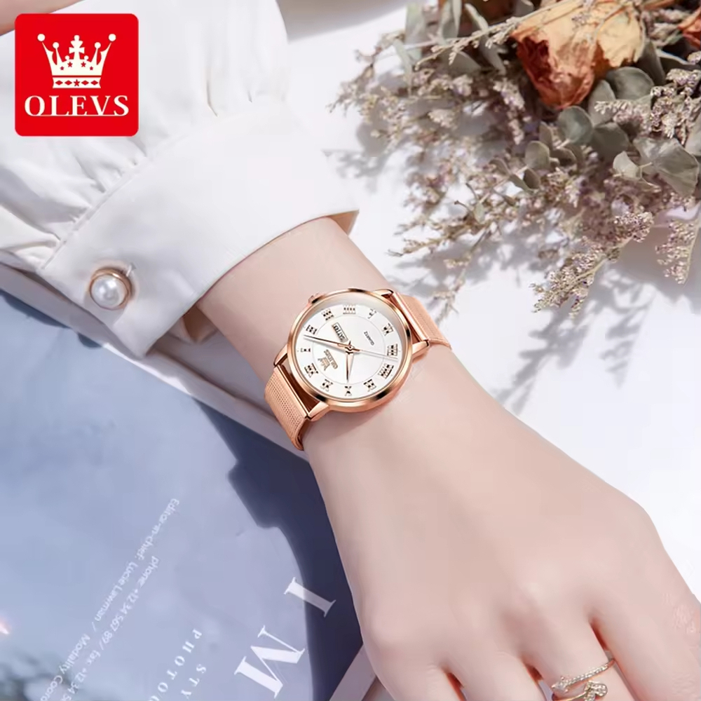 Đồng Hồ Nữ OLEVS-2920 Dây Thép Chính Hãng
