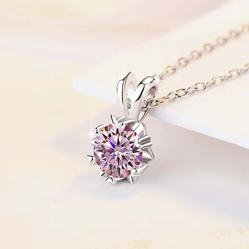 Dây Chuyền ESME ESHK074B Kim Cương Đá Moissanite Bạc 925 Xi Kim 5 lớp