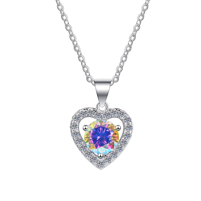 Dây Chuyền ESME ESHK014B Kim Cương Đá Moissanite Bạc 925 Xi Kim 5 lớp
