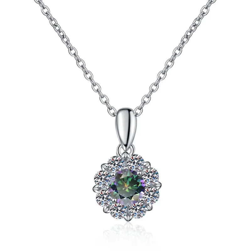 Dây Chuyền ESME ESHK063B Kim Cương Đá Moissanite Bạc 925 Xi Kim 5 lớp