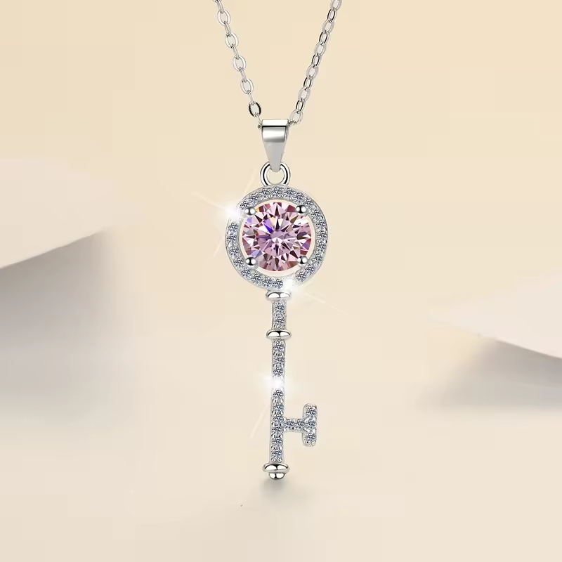 Dây Chuyền ESME ESHK008P Kim Cương Đá Moissanite Bạc 925 Xi Kim 5 lớp