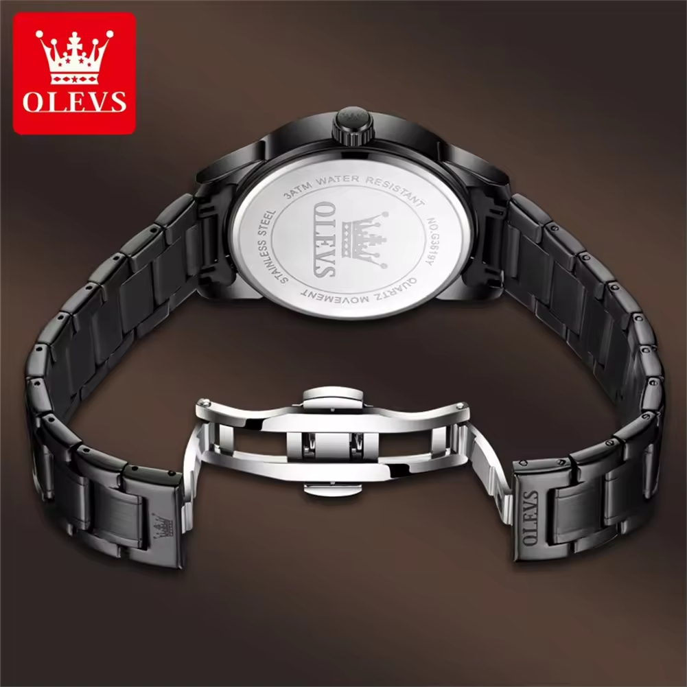 Đồng Hồ Nam OLEVS-3619 Dây Thép Chính Hãng