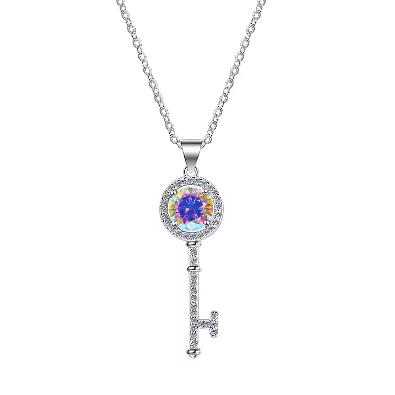 Dây Chuyền ESME ESHK008P Kim Cương Đá Moissanite Bạc 925 Xi Kim 5 lớp