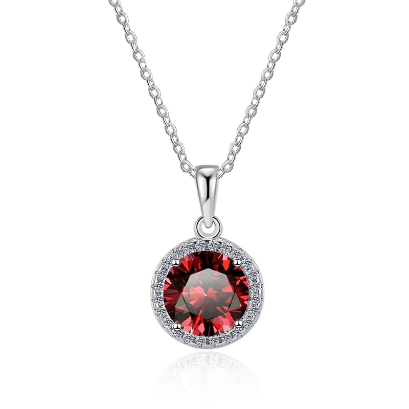Dây Chuyền ESME ESHK060B Kim Cương Đá Moissanite Bạc 925 Xi Kim 5 lớp