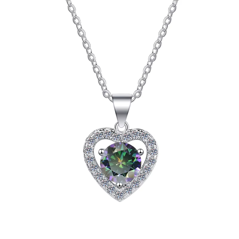 Dây Chuyền ESME ESHK014B Kim Cương Đá Moissanite Bạc 925 Xi Kim 5 lớp