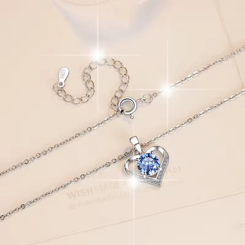 Dây Chuyền ESME ESHK024B Kim Cương Đá Moissanite Bạc 925 Xi Kim 5 lớp