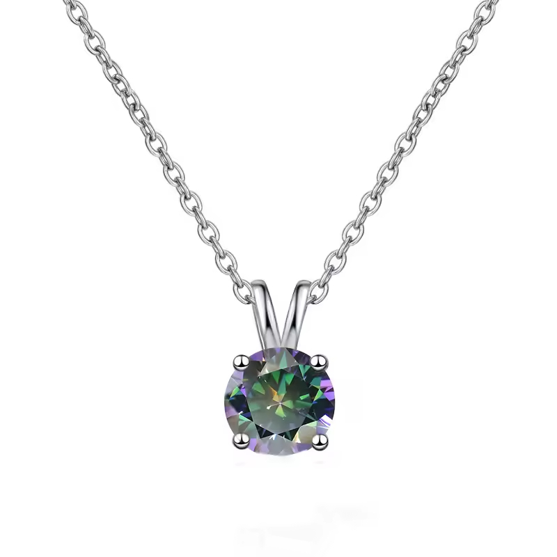 Dây Chuyền ESME ESHK082C Kim Cương Đá Moissanite Bạc 925 Xi Kim 5 lớp