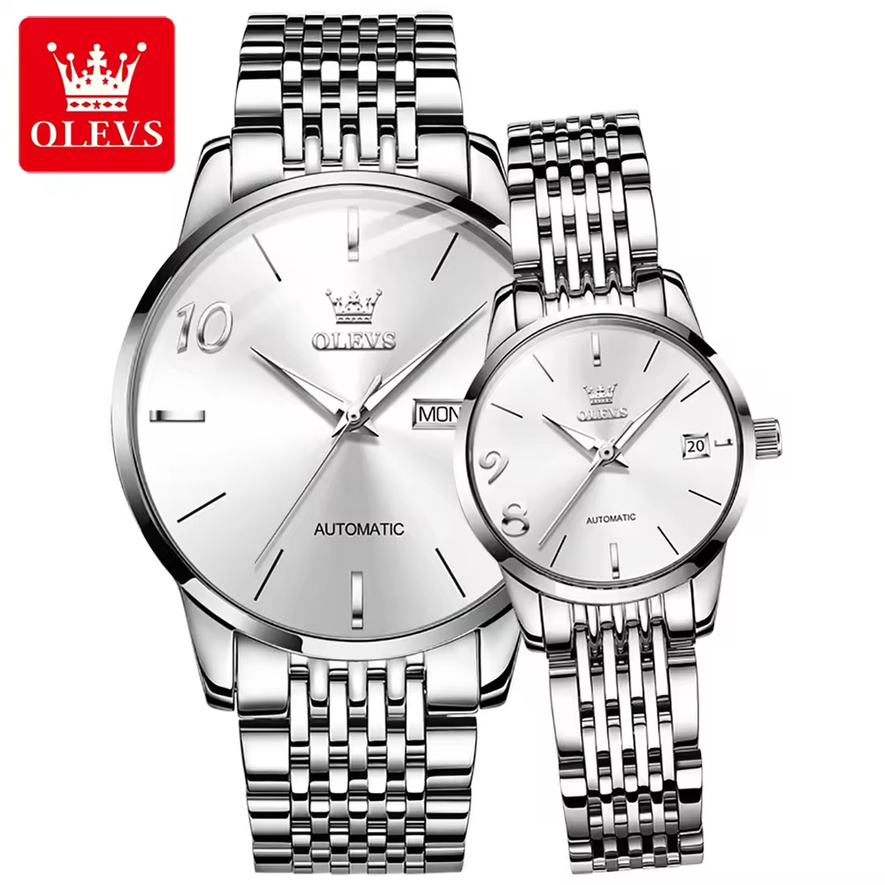 Đồng Hồ Cặp OLEVS-6632 Dây Thép Chính Hãng