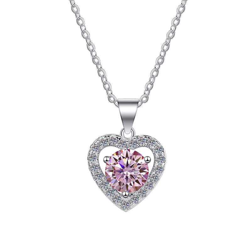 Dây Chuyền ESME ESHK014B Kim Cương Đá Moissanite Bạc 925 Xi Kim 5 lớp