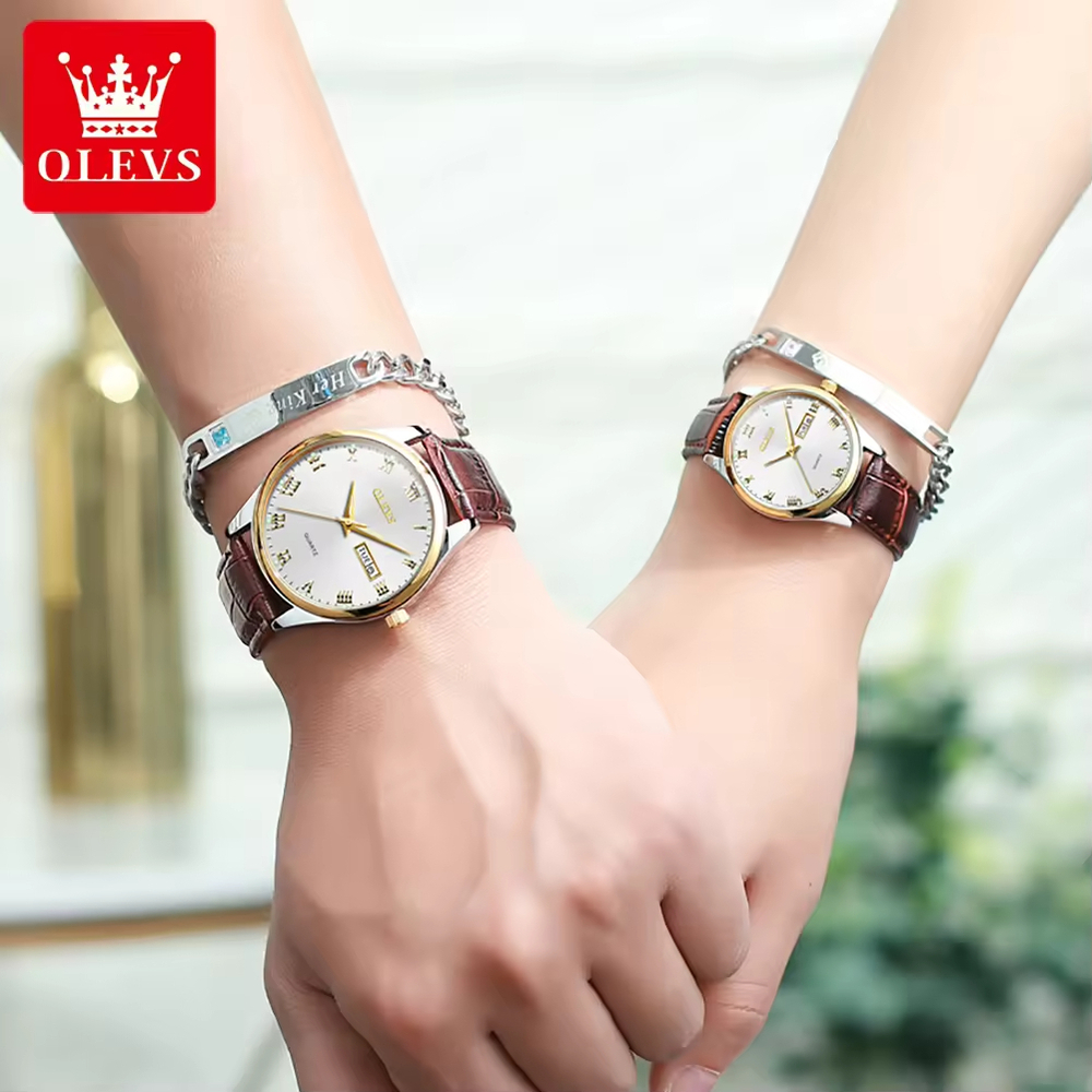 Đồng Hồ Cặp OLEVS-5568B Dây Thép Chính Hãng