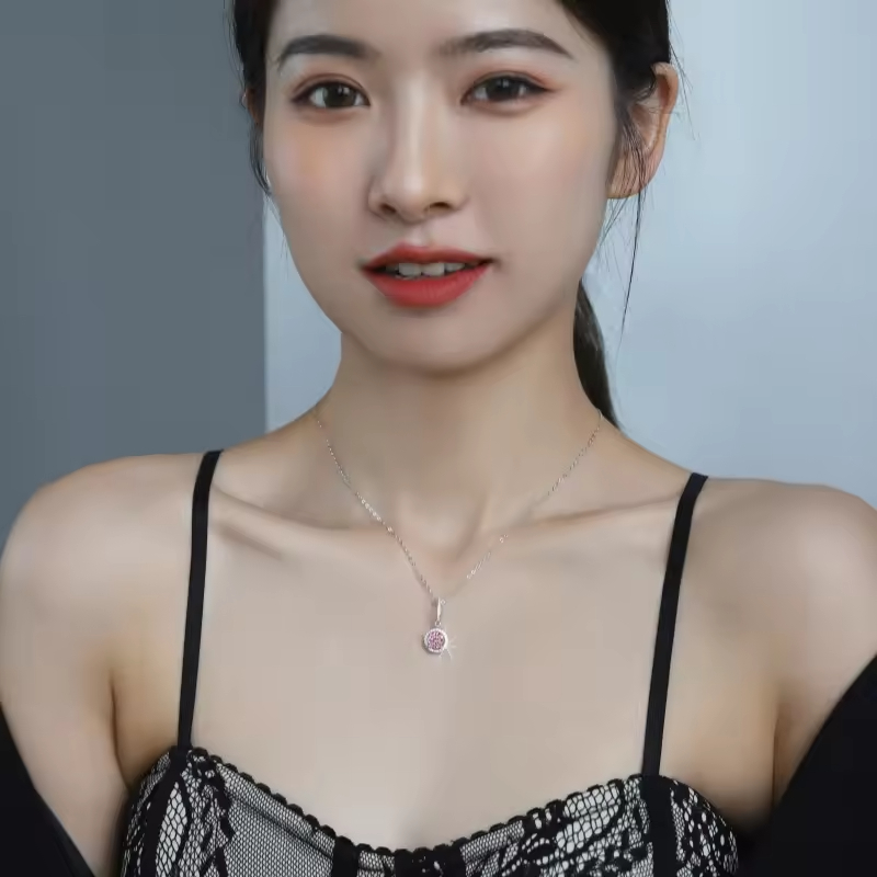 Dây Chuyền ESME ESHK067P Kim Cương Đá Moissanite Bạc 925 Xi Kim 5 lớp