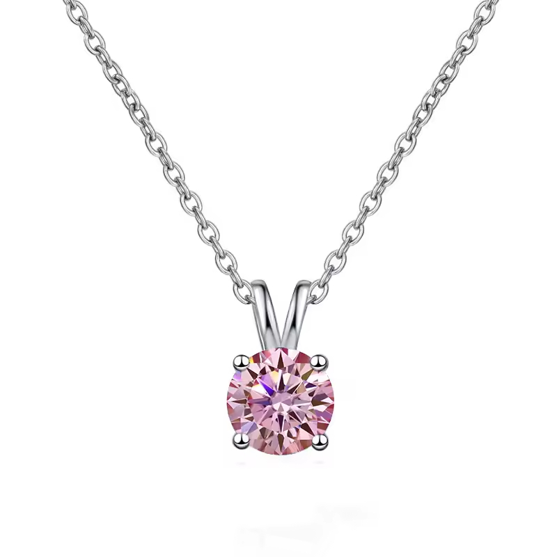 Dây Chuyền ESME ESHK082C Kim Cương Đá Moissanite Bạc 925 Xi Kim 5 lớp