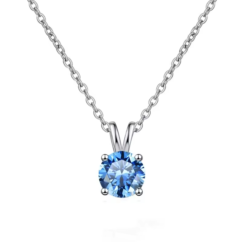 Dây Chuyền ESME ESHK082C Kim Cương Đá Moissanite Bạc 925 Xi Kim 5 lớp