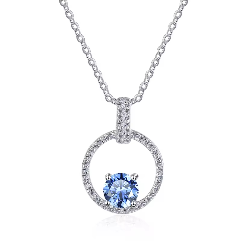 Dây Chuyền ESME ESHK059B Kim Cương Đá Moissanite Bạc 925 Xi Kim 5 lớp
