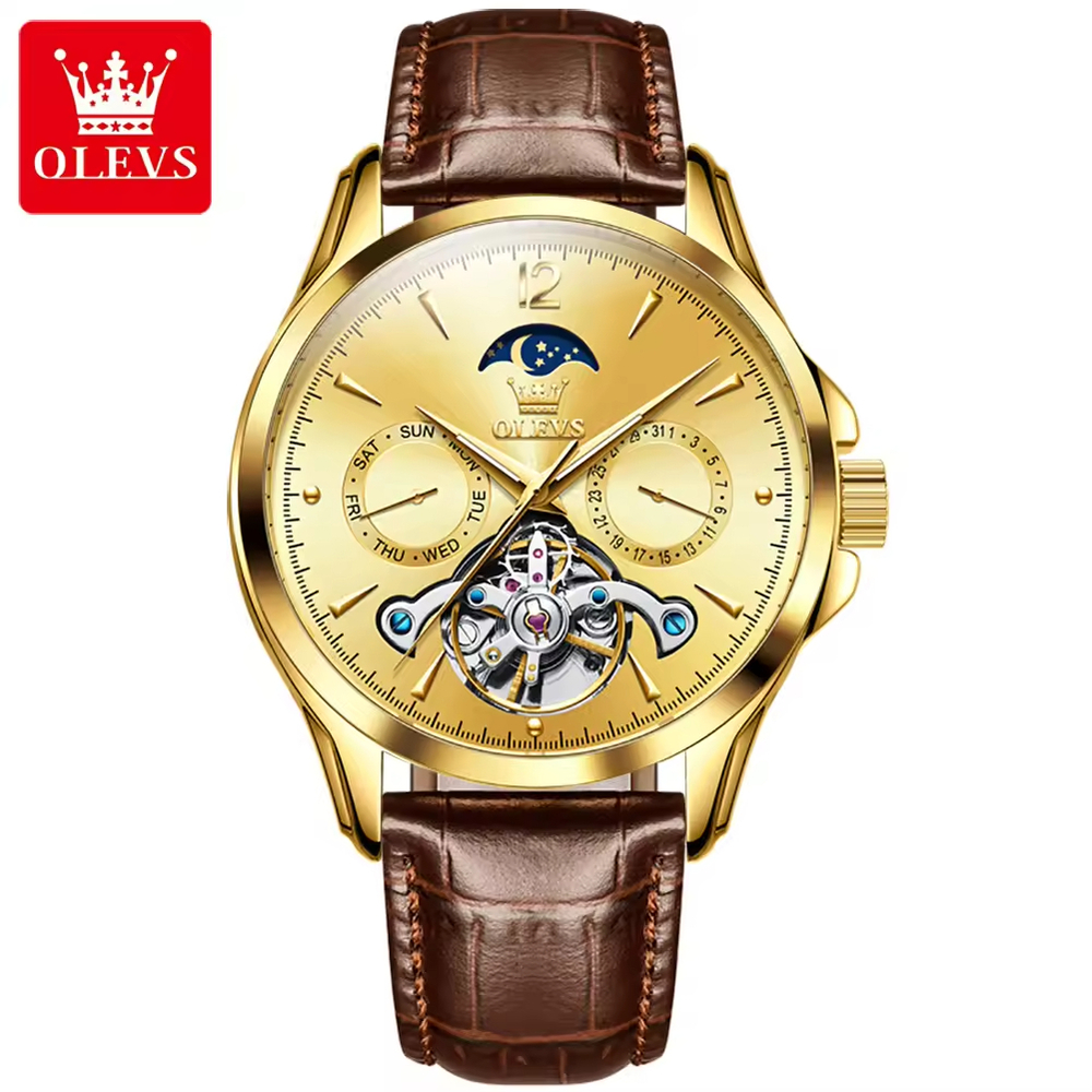 Đồng Hồ Nam OLEVS-6663 Dây Da Chính Hãng