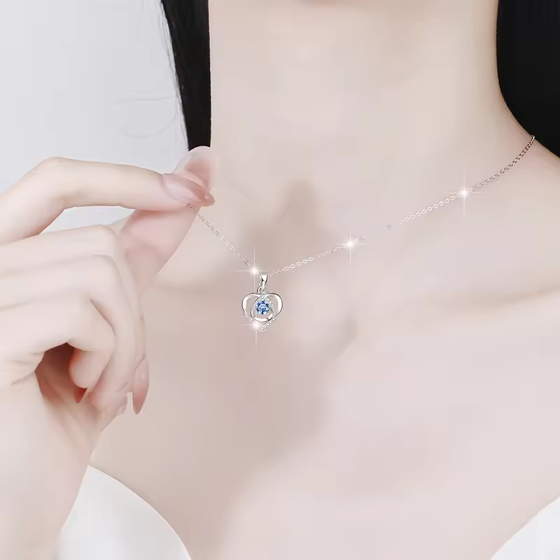 Dây Chuyền ESME ESHK023B Kim Cương Đá Moissanite Bạc 925 Xi Kim 5 lớp