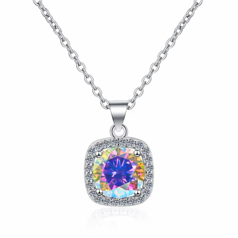 Dây Chuyền ESME ESHK064B Kim Cương Đá Moissanite Bạc 925 Xi Kim 5 lớp
