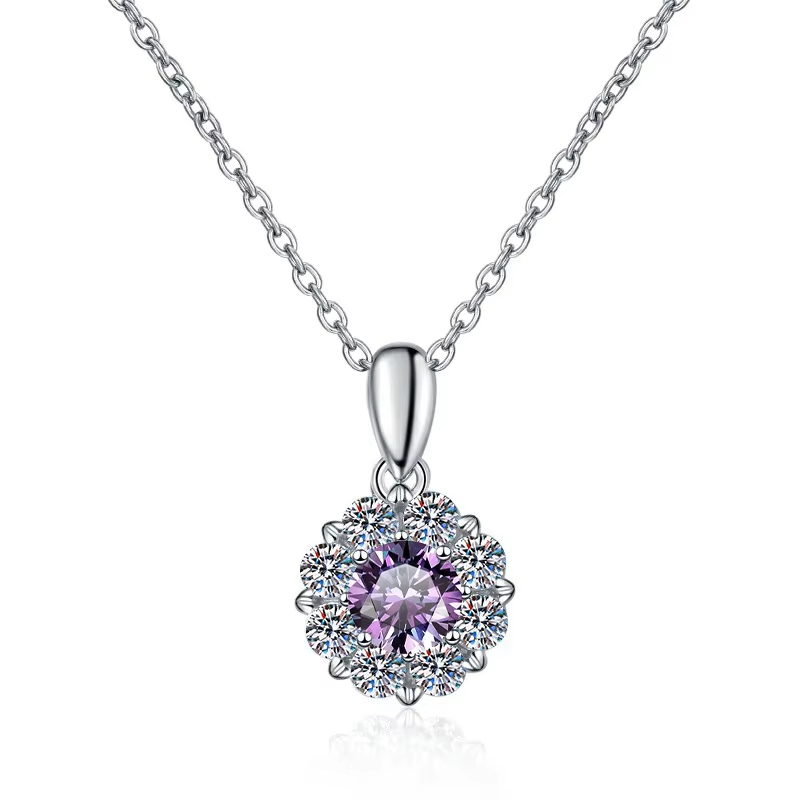 Dây Chuyền ESME ESHK063B Kim Cương Đá Moissanite Bạc 925 Xi Kim 5 lớp
